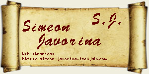 Simeon Javorina vizit kartica